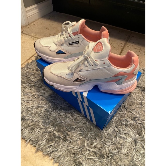 adidas falcon white pink blue